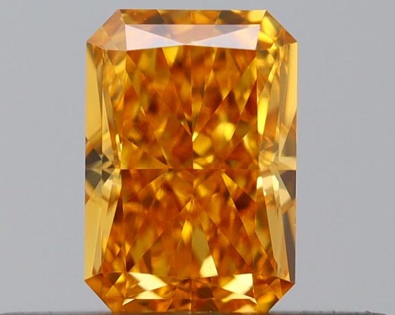 キンセール価格fancy brownish yellow orange 0.50 Carat Fancy Vivid Yellowish Orange Radiant Diamond (SI1) GIA