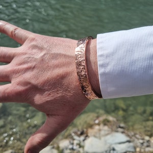 Koperen Meteor Armband | 80g | Zwaar Armband | Handgesmeed | 5 x 11 mm | Personalisatie | Unieke Heren Sieraden | Cadeau voor Hem