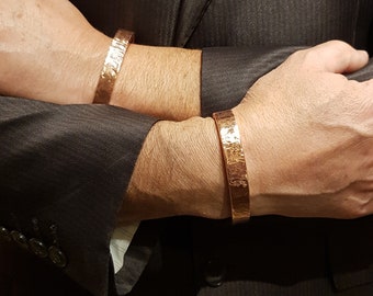 Personalized Copper Cuff Bracelet | 75 g | 5 × 11 mm | 0.19 × 0.43 inches | Engraving | Hand Forged Copper Bracelet | Ancient Roman Style