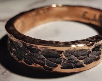 Bracciale in Rame Meteor | 80g | Bracciale Pesante Forgiato a Mano | 5 x 11 mm | Personalizzazione | Gioielli Unici da Uomo | Regalo per Lui
