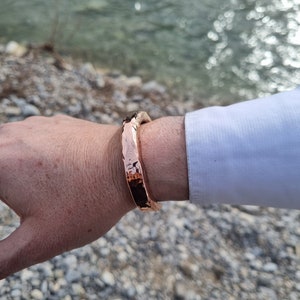 Bracelet cuivre. Bracelet  cuivre homme. Bracelet cuivre forgé. Cuff bracelet. Pure copper bracelet. Heavy Bracelet.