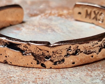 Rift Bracelet | Solid Copper Bracelet for Men | 80 g | 5 x 11 mm | Men&#39;s Jewelry | Customized | Forged and Cast Bracelet by MAXIMUS