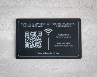 Acrylic WiFi QR Plaque | Custom Guest Network Sign for Hotels & Airbnb