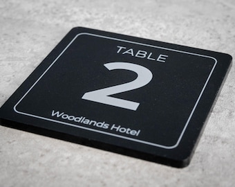Acrylic Table Number Sign – Custom Engraved Restaurant Number Plaque