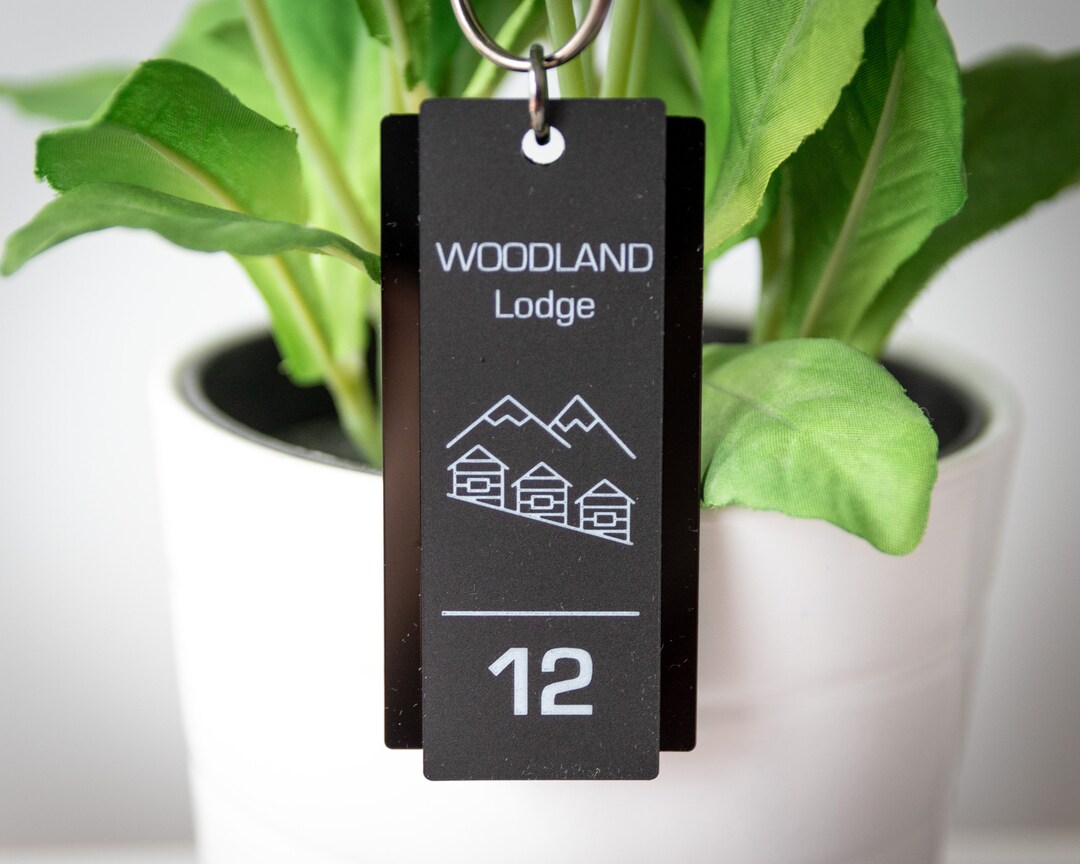 Custom Motel Keychain Personalized Hotel Key Holder With Name, Logo and Room Number Unique Key