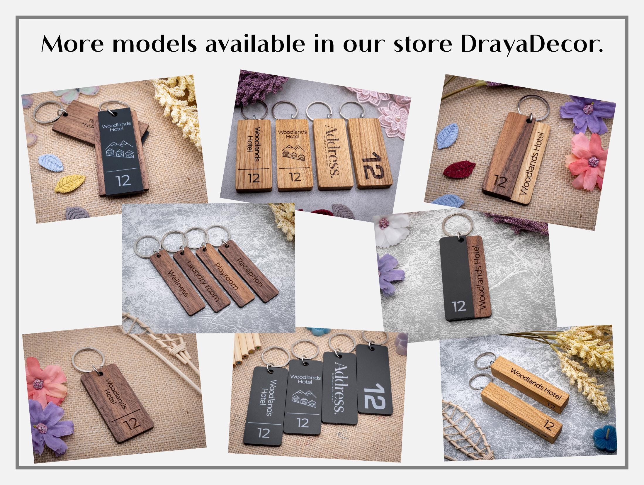 Keychains for Hotels - Key Holder With Room Number - Key Tag