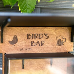 Bird feeder kit, stylish bar birdhouse Garden, handmade gift for bird lovers Wooden garden decor. image 6
