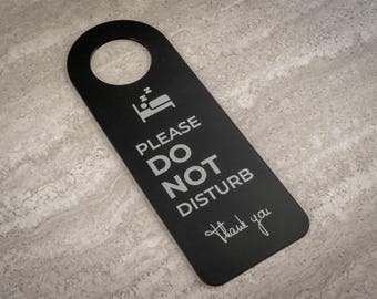 Double Sided Acrylic Hotel Door Hanger | Please Do Not Disturb / Make Up Room Sign