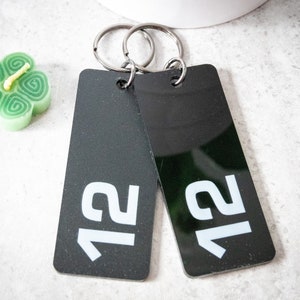 Keychains for hotels - key holder with room number - key tag for hostels and B&Bs - custom keyring.