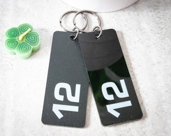 Keychains for hotels - key holder with room number - key tag for hostels and B&Bs - custom keyring.