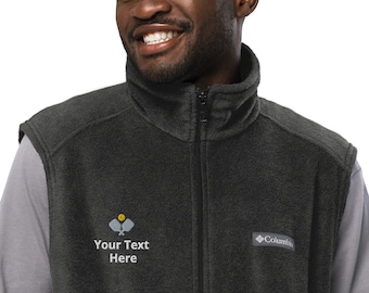 Customizable Columbia fleece vest with your personalized text for men