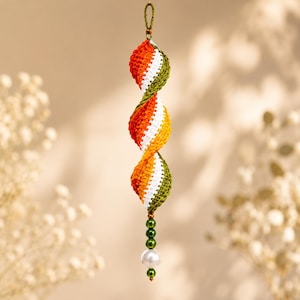 Crochet Spiral Wind Spinner Ornament Pattern, Beginner Friendly DIY Hanging Decor (PDF Download)