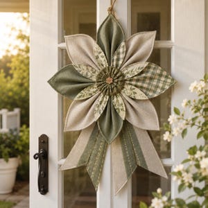 Salbei Wiesenblüte Stoffblume Türhänger Muster (PDF), Cottagecore Bauernhaus DIY Wandbehang