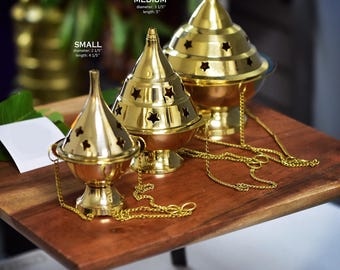 Hanging Brass Burner Incense Resin Cone Burner Extra Large