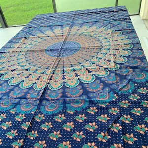 Puur katoenen boho-katoen Indiase etnische mandala tafelkleed met paisleyprint