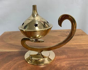 Messing houtskool wierook kegel harsbrander Aladdin-stijl