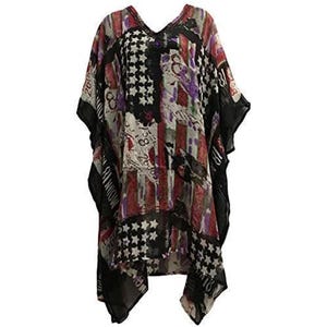Women's Tribal Print Kimono Top – Summer Beach Cover-Up, Hippie Kaftan, Dashiki Sarong