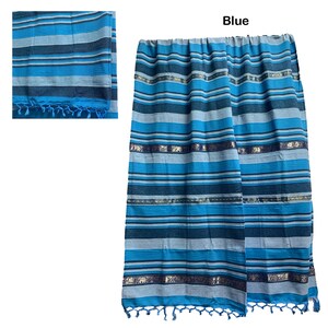 Handloomed Handmade Bohemian Cotton Throw Blanket Indian Classic Brocade Elephant Paisley Print Home Décor bed Spread Coverlet Couch Blanket