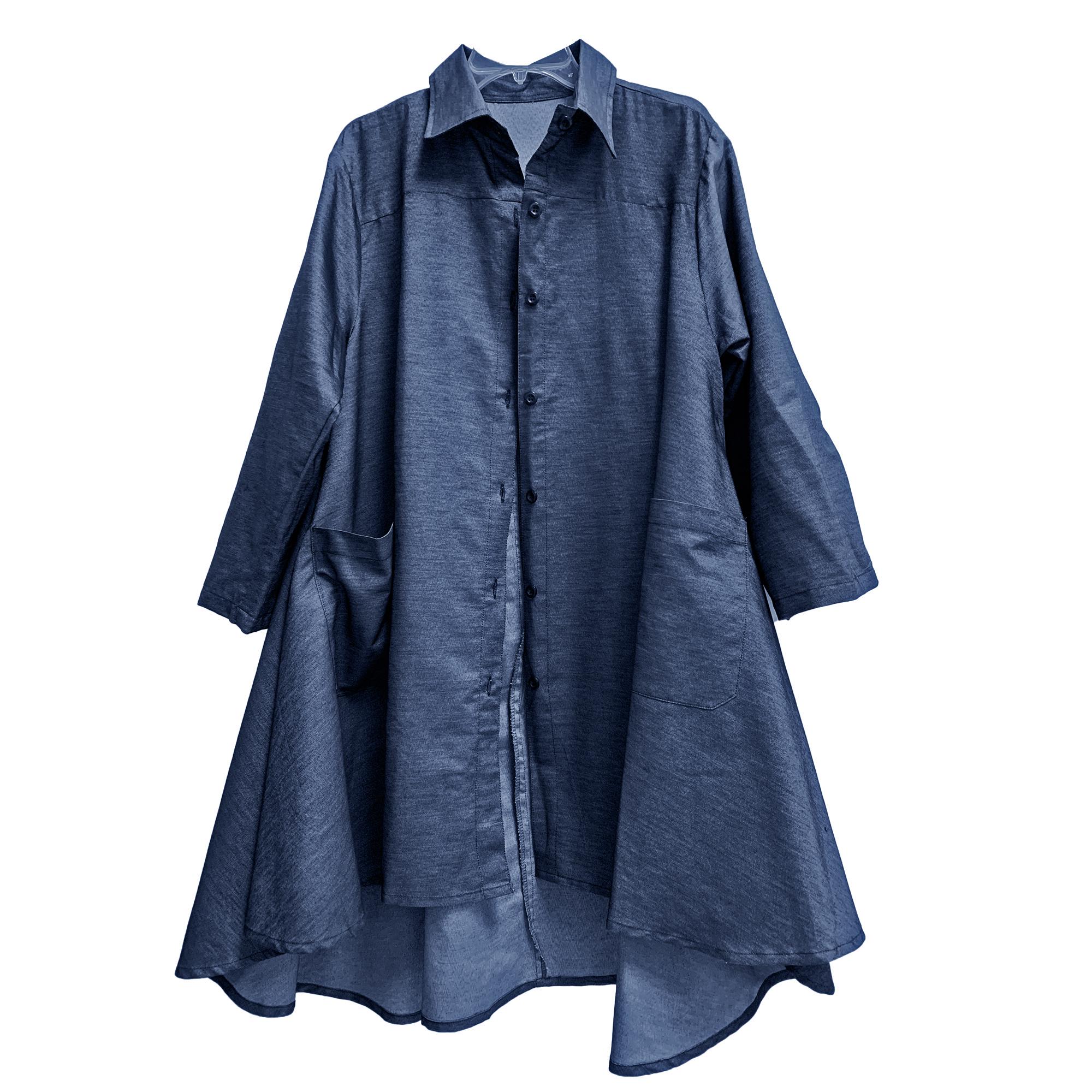 maternity blue jean dress HATCH Collection The Mama Denim Dress in Vintage Dream Blue