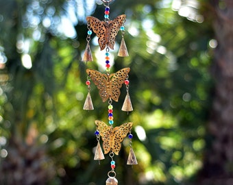 Handmade Butterfly Brass Harmony Boho Home Garden Wind Chime Bell Wind Chime Yoga Zen Meditation Home & Outdoor/Indoor Décor