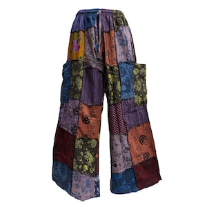 Handgemachte Patchwork Baumwolle Weit Bein Hose Boho Festival Hose