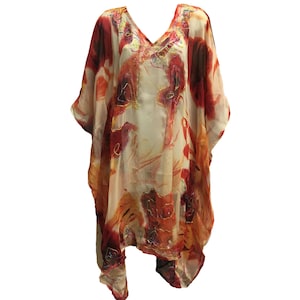 Boho Cover Up Gedruckt Kaftan Poncho Boho Strand Kleidung Plus Size Lange Tunika Kleid # 1