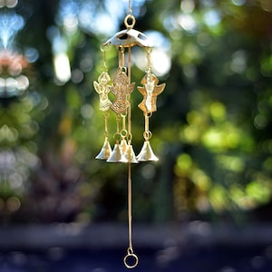 Angel Brass Bell Harmony Wind Chime Serene Garden & Home Décor Spiritual Gift