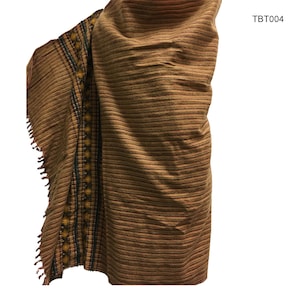 Bohemian Reversible Tibetan Pure Wool Pashmina Scarf Handloomed Shawl Wrap TBT