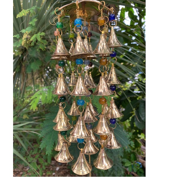 Beaded Brass Bell Yoga Zen Meditation Harmony Hanging Wind Chime for Home & Garden