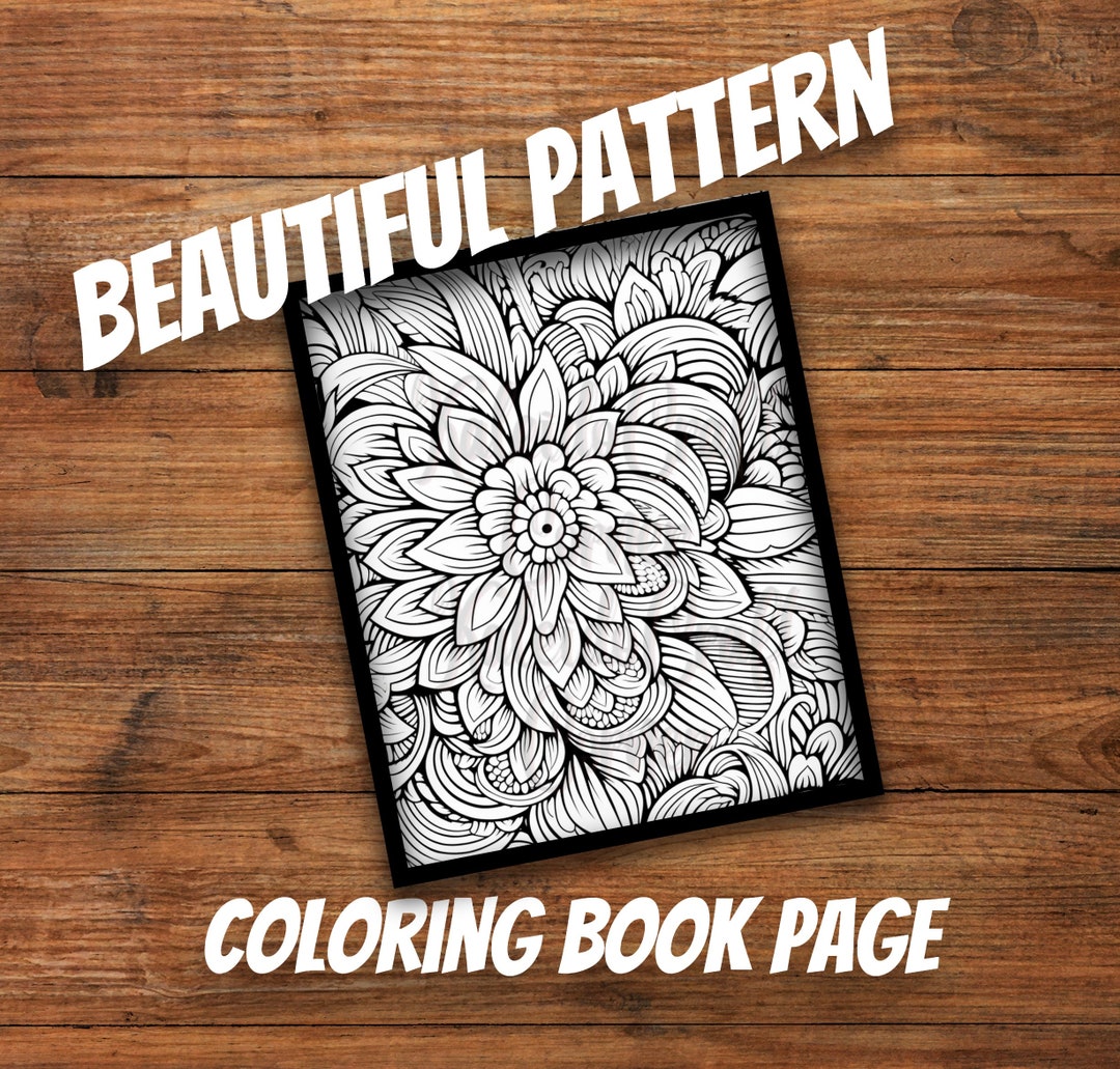 Beautiful Pattern Coloring Page for Adults and Kids Instant - Etsy