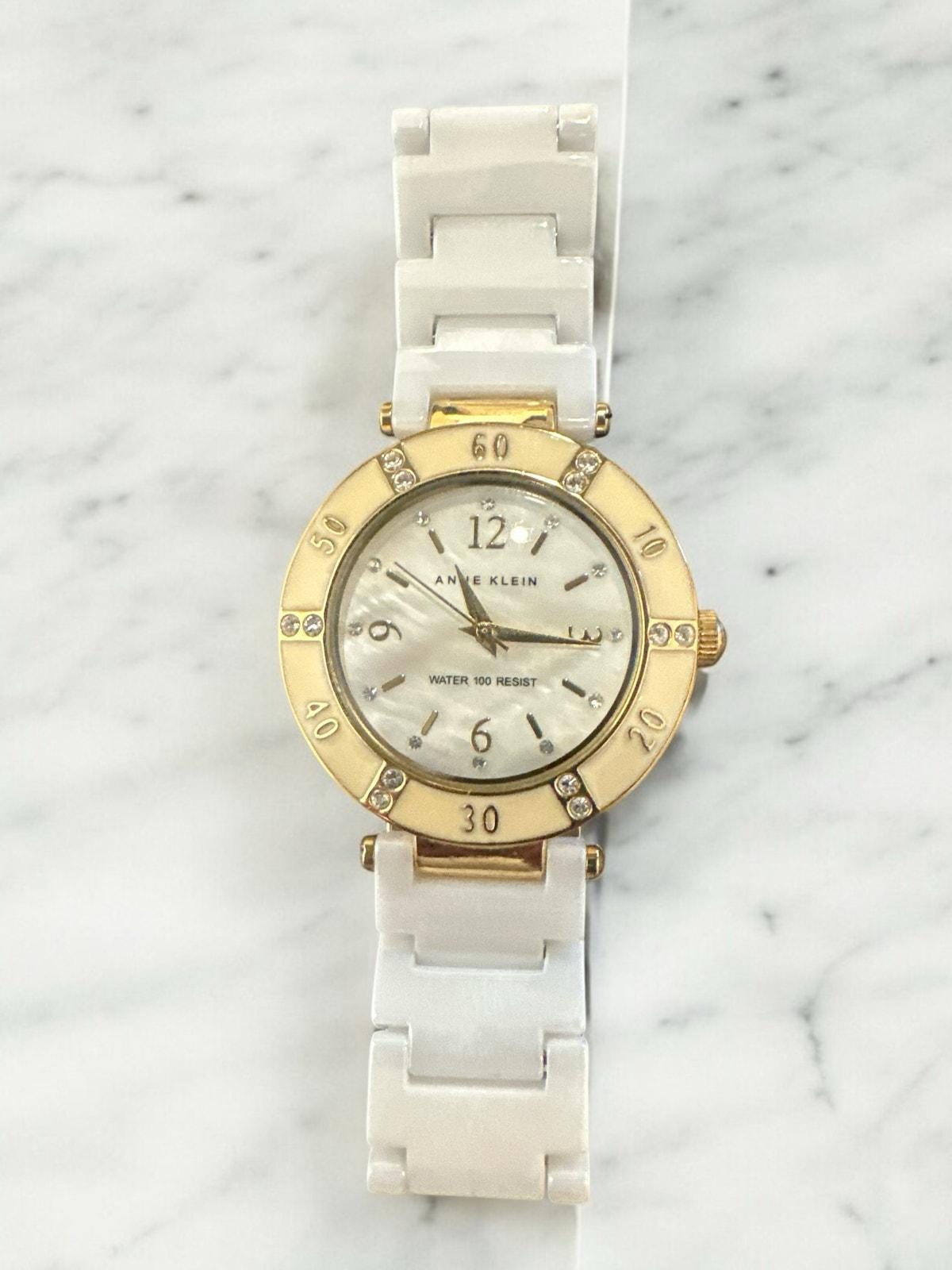 VTG Anne Klein Watch 10/9416 Y121E – White Ceramic, Crystal  display picture 2