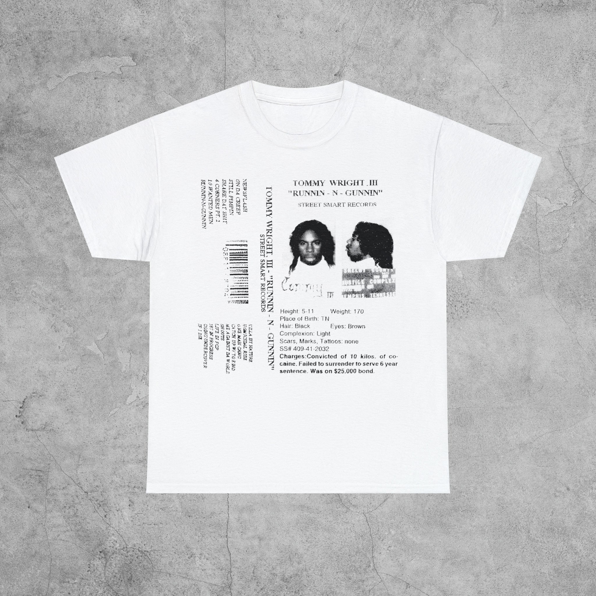 Tommy Wright III Runnin N Gunnin T-shirt / Triple Three 6 Mafia