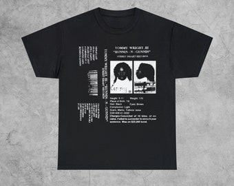 Tommy Wright III Runnin N Gunnin T-Shirt / Triple Three 6 Mafia Bigtyme Tommy Wright III Hypnotize Minds Project Pat DJ Screw Paul Rap Tee