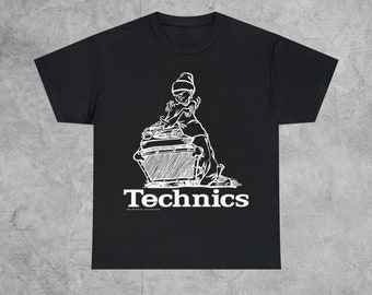 Technics Audio 90s Logo T-Shirt / Scratch DJ Turntables DMC Aphex Twin Hip-Hop Techno Electro Classic House Tee