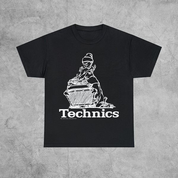 Technics Audio 90s Logo T-Shirt / Scratch DJ Turntables DMC Aphex Twin Hip-Hop Techno Electro Classic House Tee