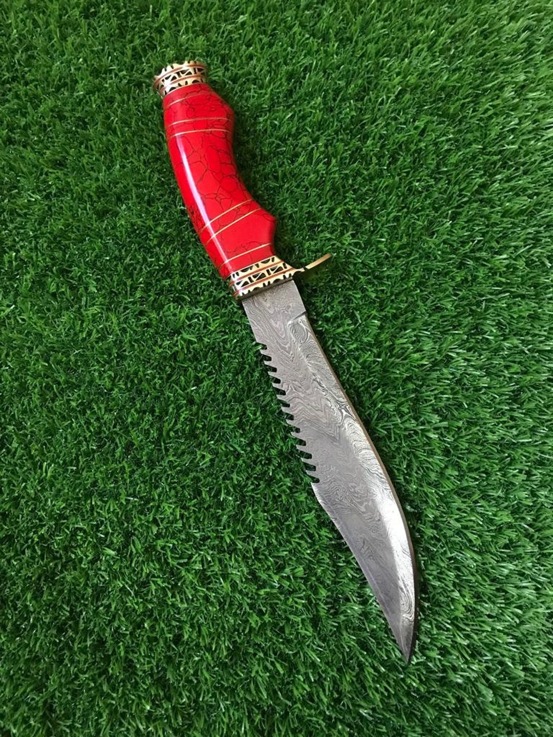 HANDMADE DAMASCUS STEEL Dagger With Leather Sheath Etsy