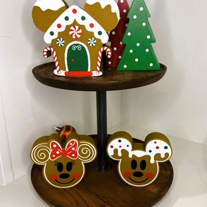 Gingerbread Mickey and Minnie Tiered Decor