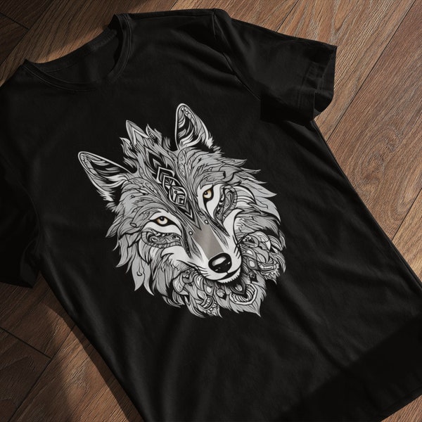 Mystic Wolf T-Shirt - Wilderness Spirit Wolf Tee, Nature Inspired Graphic Gift T-Shirt, Unique Wildlife Lover Gift