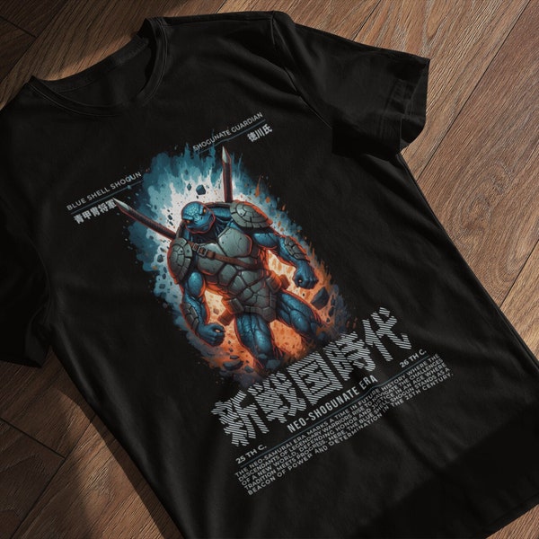 Neo-Shogunate Era T-shirt: 25th C. Blue Shell Samurai, Ideal for Cosplay & Sci-Fi Conventions, comfort 1717 shirt