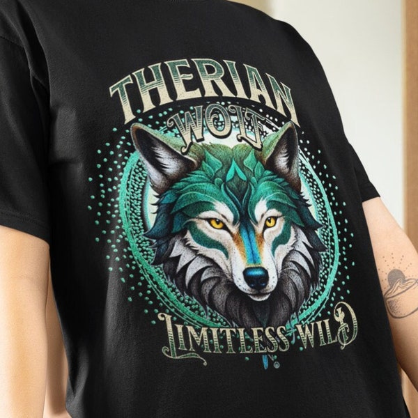 Therian Wolf shirt Limitless Wild: Perfect for gift tee, Outdoor t-shirt, therian tee, wolf tee, and Streetwear tee Style, twilight  tee