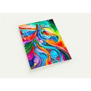 Pack of 10 Greeting Cards Majestic Rainbow Horse - Handmade Acrylic Prints - Perfect for Any Occasion, Birthday, Bridal, Kids. Horse lovers