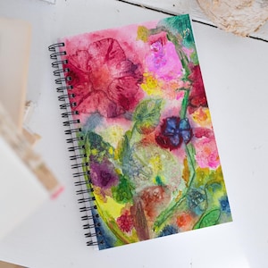 Best Floral Spiral Notebook – Original Hand-Painted Flower Print Cover