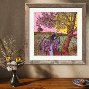 Angel  with a loved one printable art, Angel art printable download art, wall art download angel, scenery wall art printable, spiritual art
