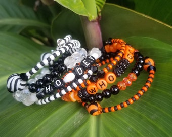Cincinnati Bengals svart och orange eller vitt pärlhalsband med Who Dey-motiv