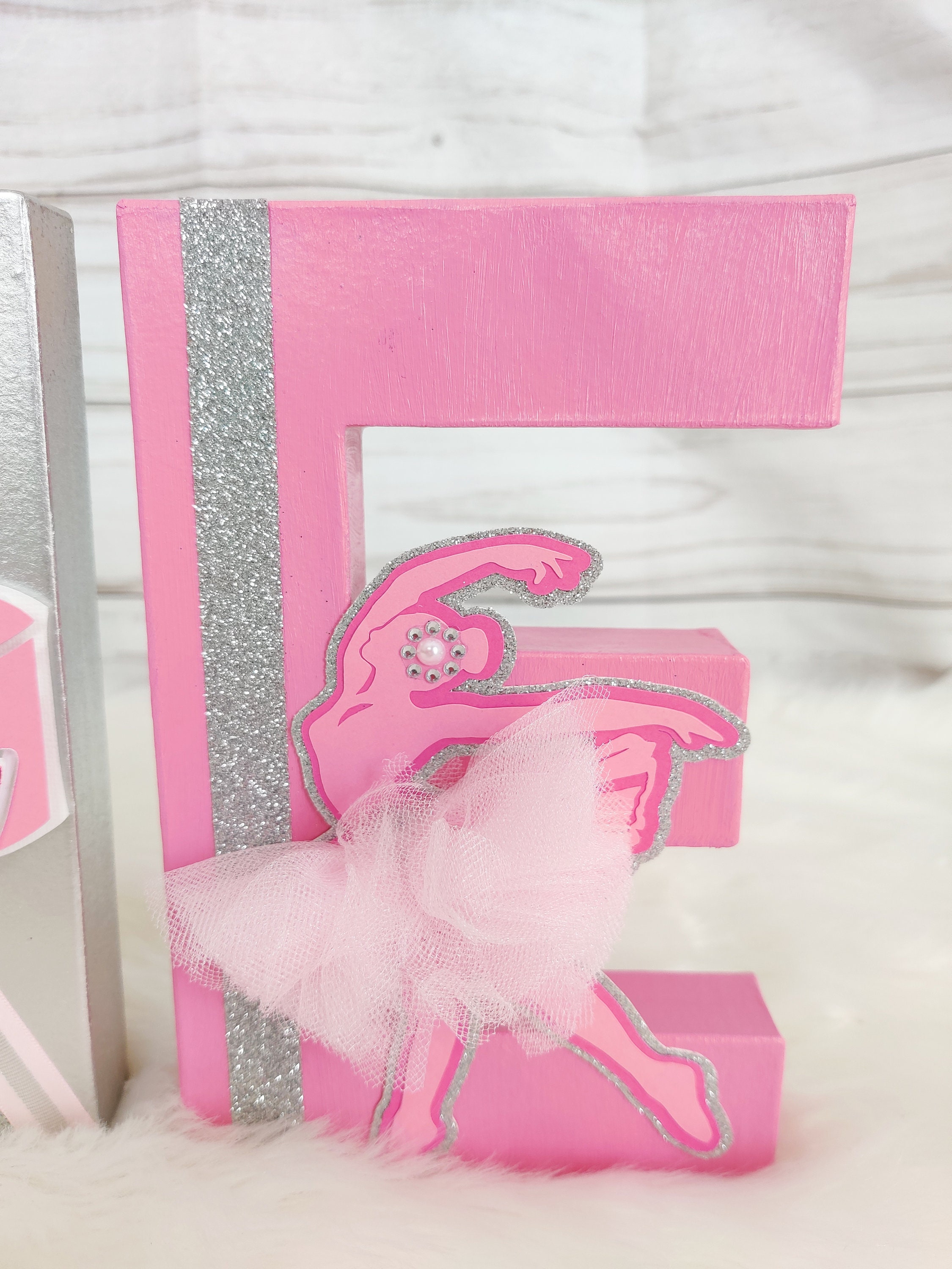 Ballerina ONE Birthday Letters, Pink Ballerina Paper Mache Letters ...