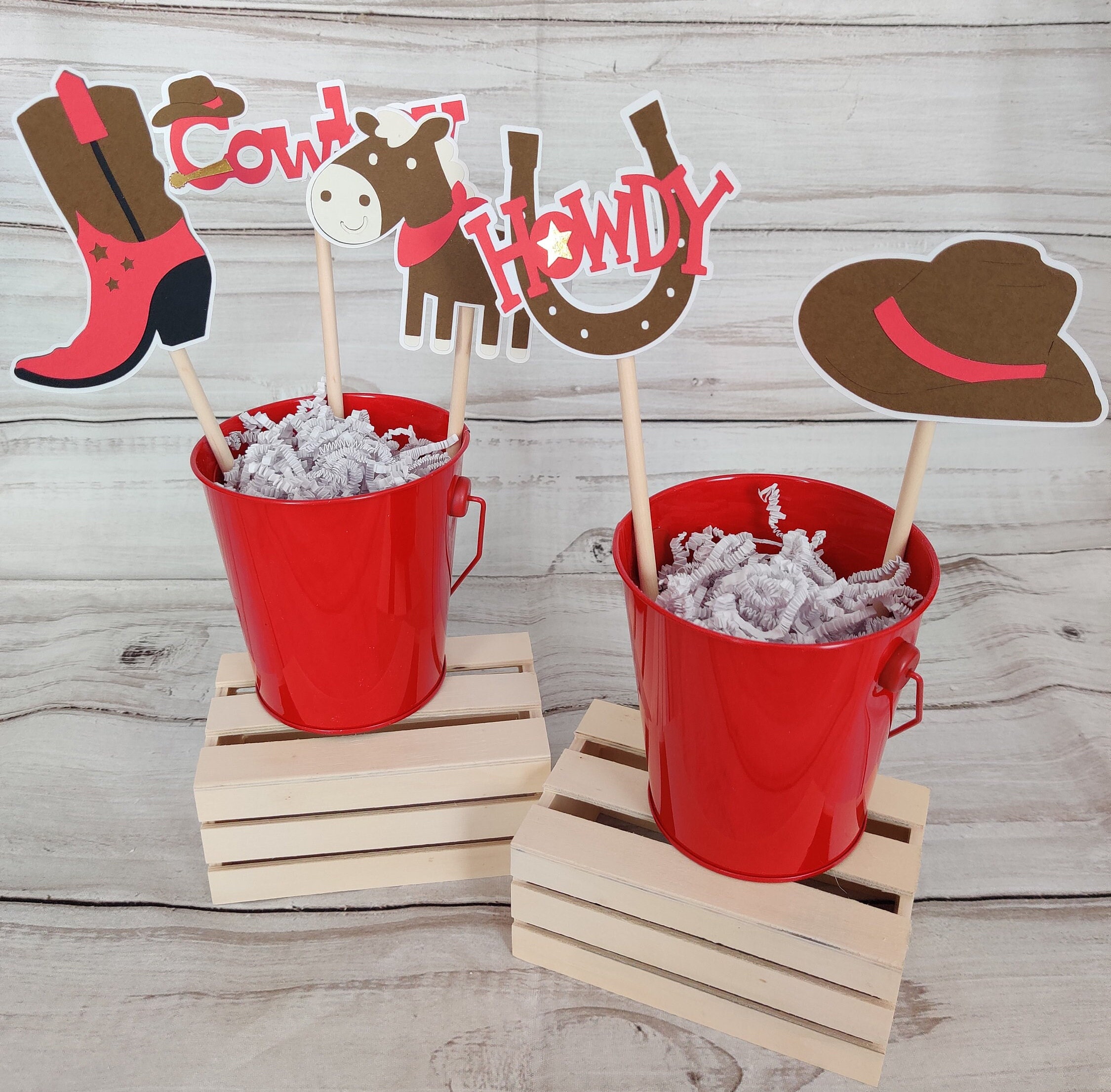 Cowgirl/cowboy Party Centerpieces, Western Party Decorations, Cowgirl ...