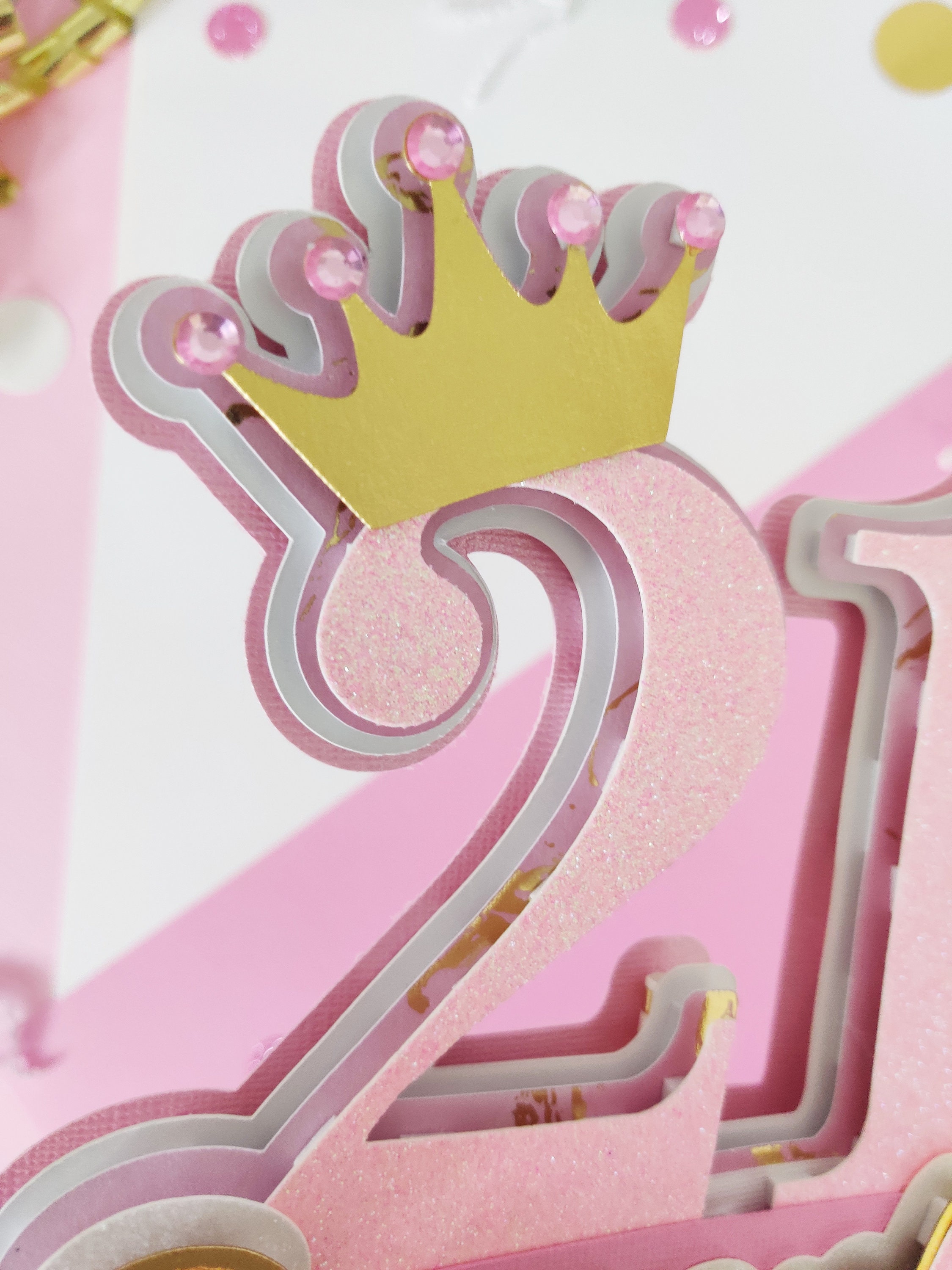 Crown Number Birthday Party Cake Topper, Glitter Number Cake Topper ...