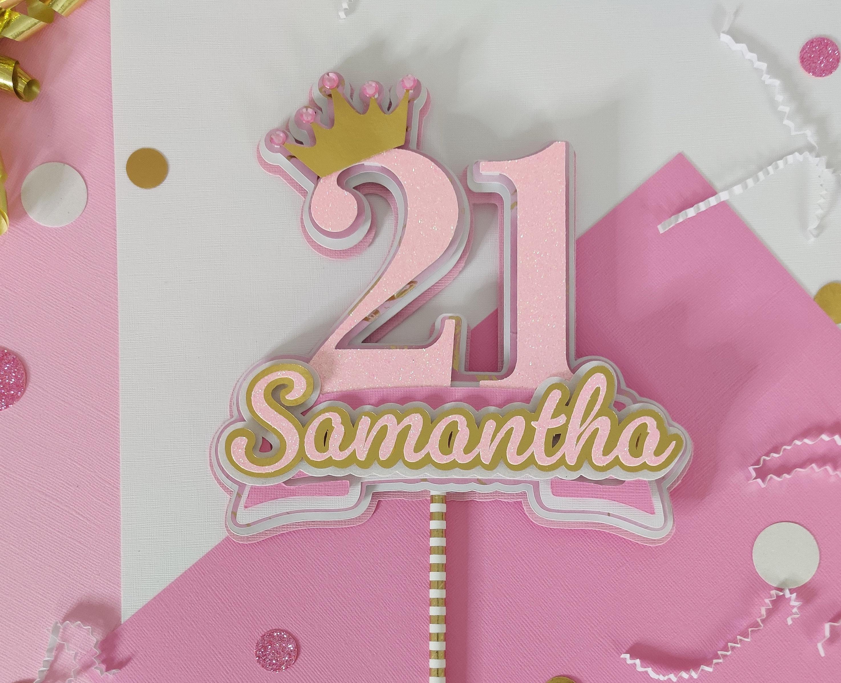 Crown Number Birthday Party Cake Topper, Glitter Number Cake Topper ...