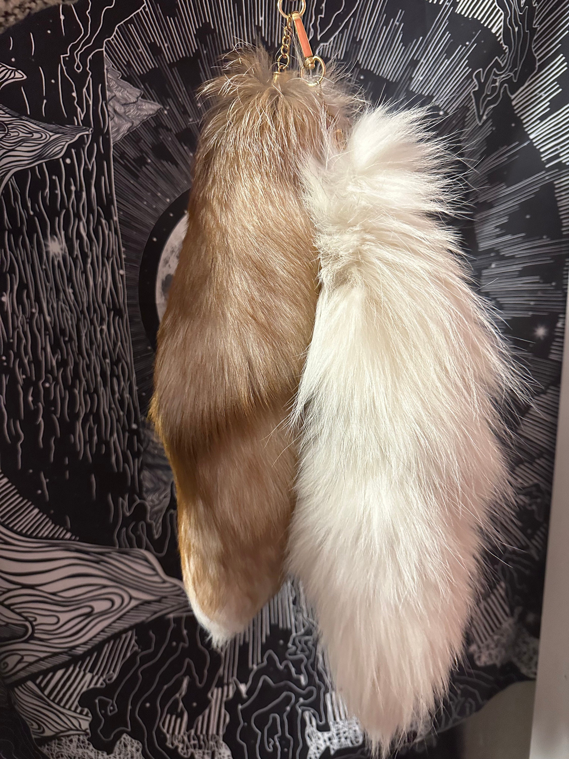 FATPIG Women's Bag Charm fox tail keychain Long Fox Fur tail keychain fairy  Handbag Trinket Pendant Accessories Furry Bags - AliExpress