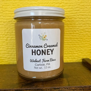 Pure Pennsylvania Cinnamon Creamed Honey - 12 ounce glass